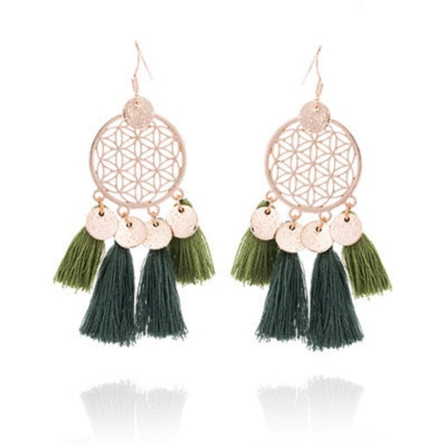 Vintage Ethnic Long Tassel Earrings