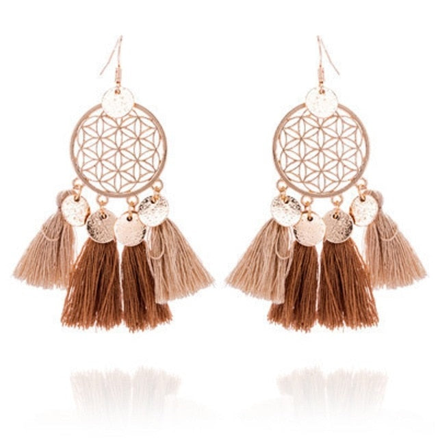 Vintage Ethnic Long Tassel Earrings