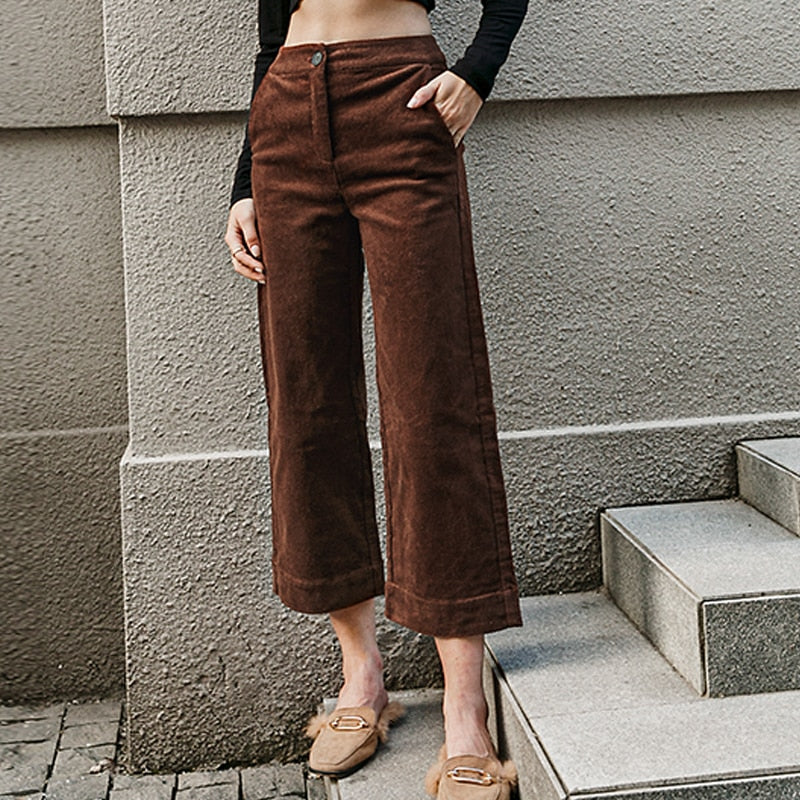 Vintage High Waist Brown Pants