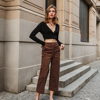 Vintage High Waist Brown Pants