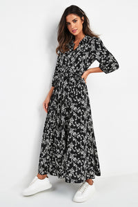 Vintage Floral Print Maxi Dress