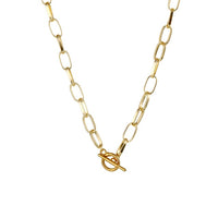 Thick Chain Toggle Clasp Gold Necklace