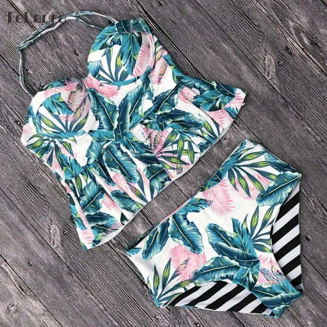 Stylish High Waisted Swimwear