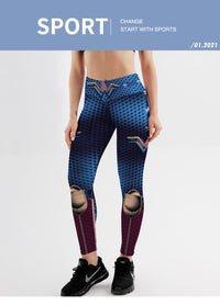 Tibetan Blue Captain Fight Push Up Leggings