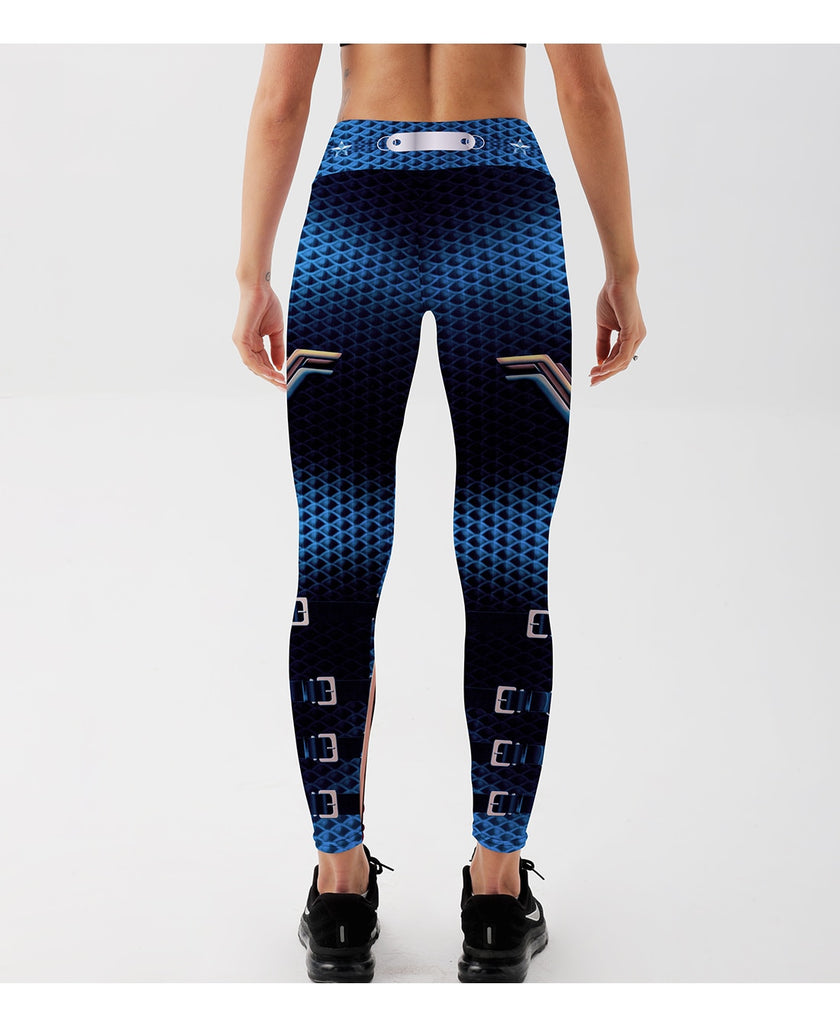 Tibetan Blue Captain Fight Push Up Leggings