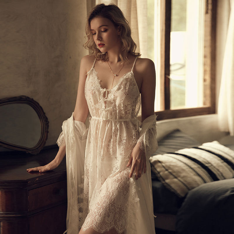 Lace See Through Nightgowns Set