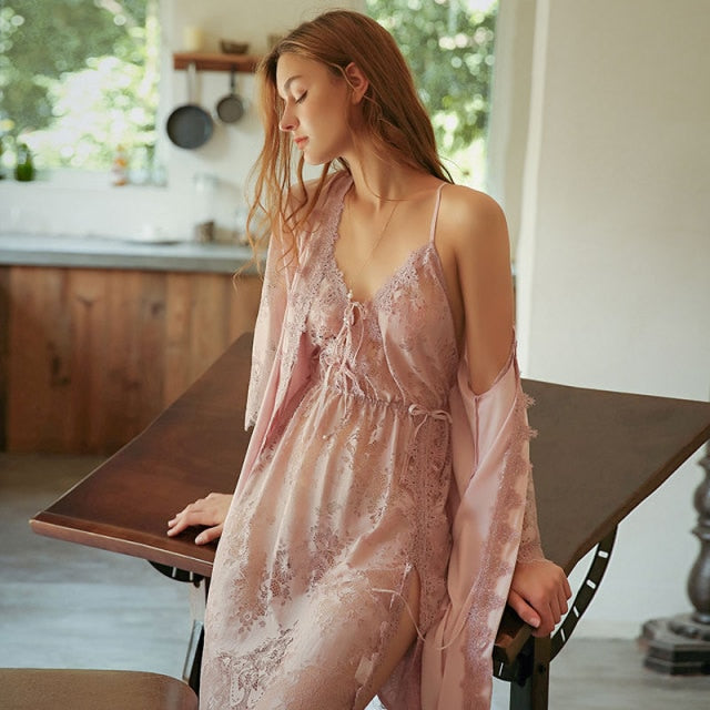 Lace See Through Nightgowns Set