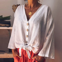 V-neck Bohemian Button Blouse