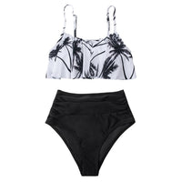 Stripe High Waisted Bikini Set