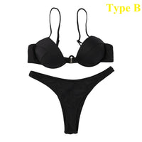 Sexy Push Up Unpadded Brazilian Bikini Set