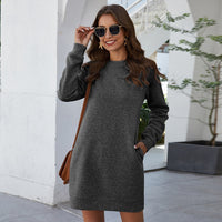 O Neck Long Sleeve Dress