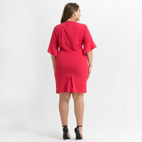 Sexy V-neck Flared Sleeve A-line Dress