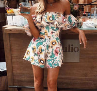 Boho Floral Print Playsuit