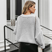 Lantern Sleeve Knitted Sweater