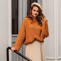 Lantern Sleeve Knitted Sweater