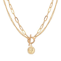 Thick Chain Toggle Clasp Gold Necklace