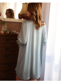 Silk Embroidery Lace Nightdress