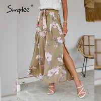 Printed Wide Leg Ruffled Pants