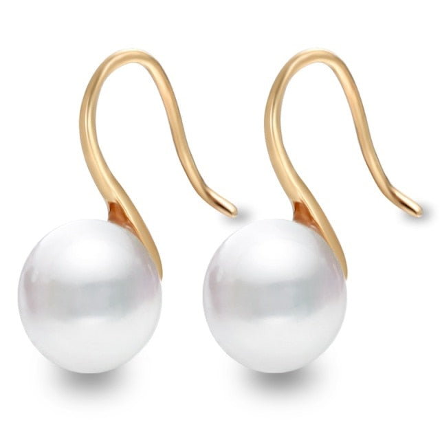 Trendy Elegant Big Simulated Pearl Earrings