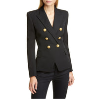 Notched Neck Solid Blazer