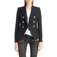 Notched Neck Solid Blazer