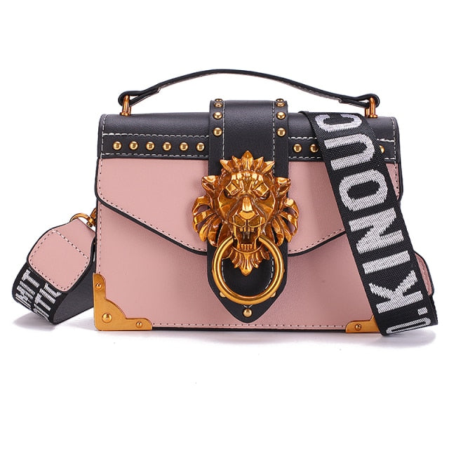 Fashionable Metal Lion Head Handbag