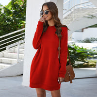 O Neck Long Sleeve Dress