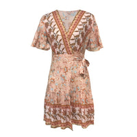 Summer Boho Floral Printed Mini Dress