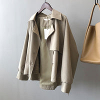 Double Breasted Long Sleeve Trench Coat