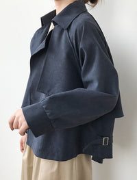 Double Breasted Long Sleeve Trench Coat