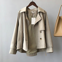 Double Breasted Long Sleeve Trench Coat