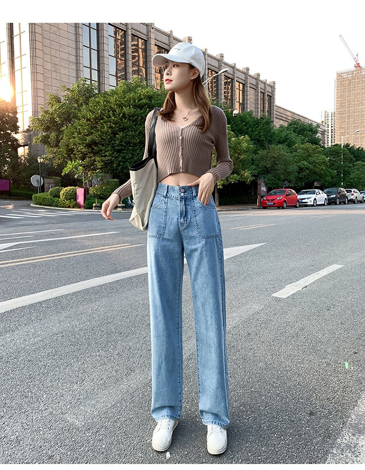 High Waist Boyfriend Jeans