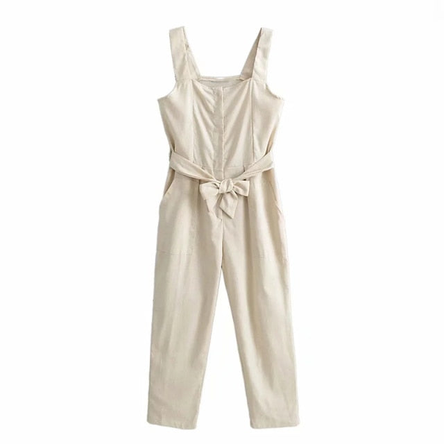 Casual Jumpsuit Sleeveless with Belt