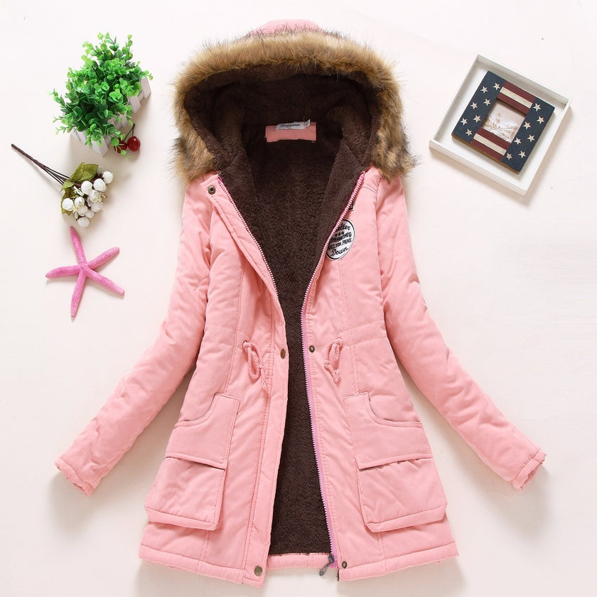 Casual Solid Long Parka