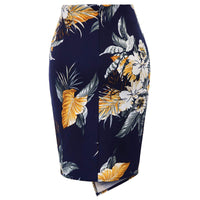 Multicolor Allover Floral Pencil Skirt