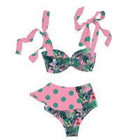 Two-Pieces Push-Up Ruffles Bandage Bikini Set