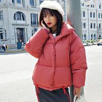 Winter Solid Down Jacket Coat With Pockets