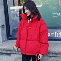 Winter Solid Down Jacket Coat With Pockets