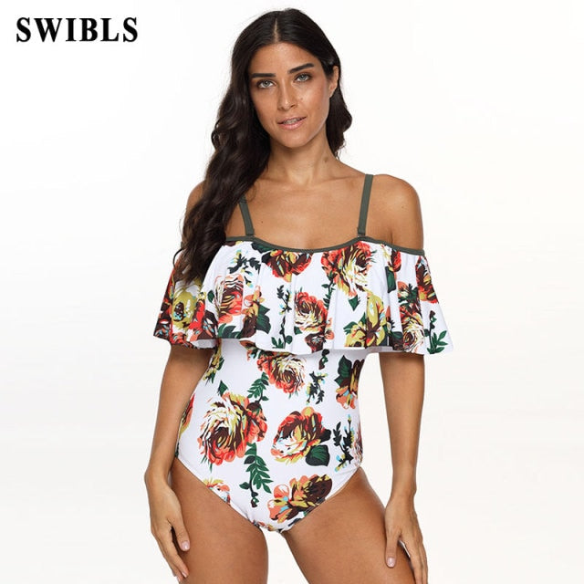 One Piece Floral Bathing Suit