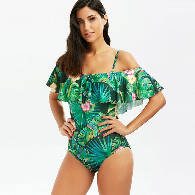 One Piece Floral Bathing Suit