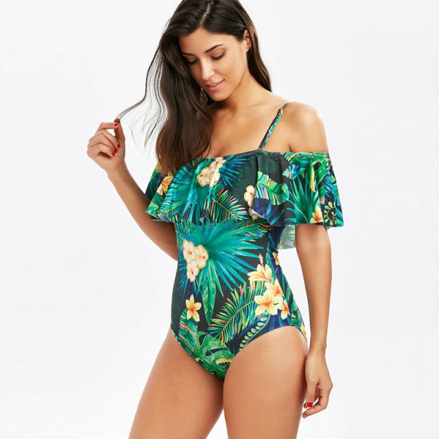 One Piece Floral Bathing Suit