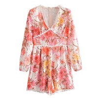 Summer Boho Style Floral Print Playsuit