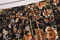 Bohemian Black Ruffle Hem Wrap Knotted Floral Skirt