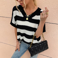 V-Neck Stripe Sweater