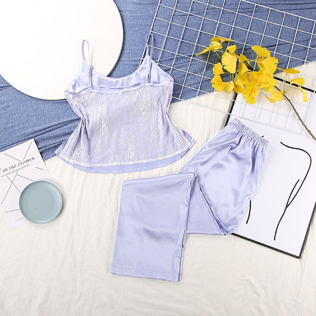 Backless Satin Pajamas