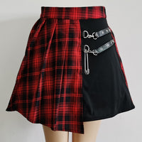 Plaid Side Slit Bodycon Mini Skirt