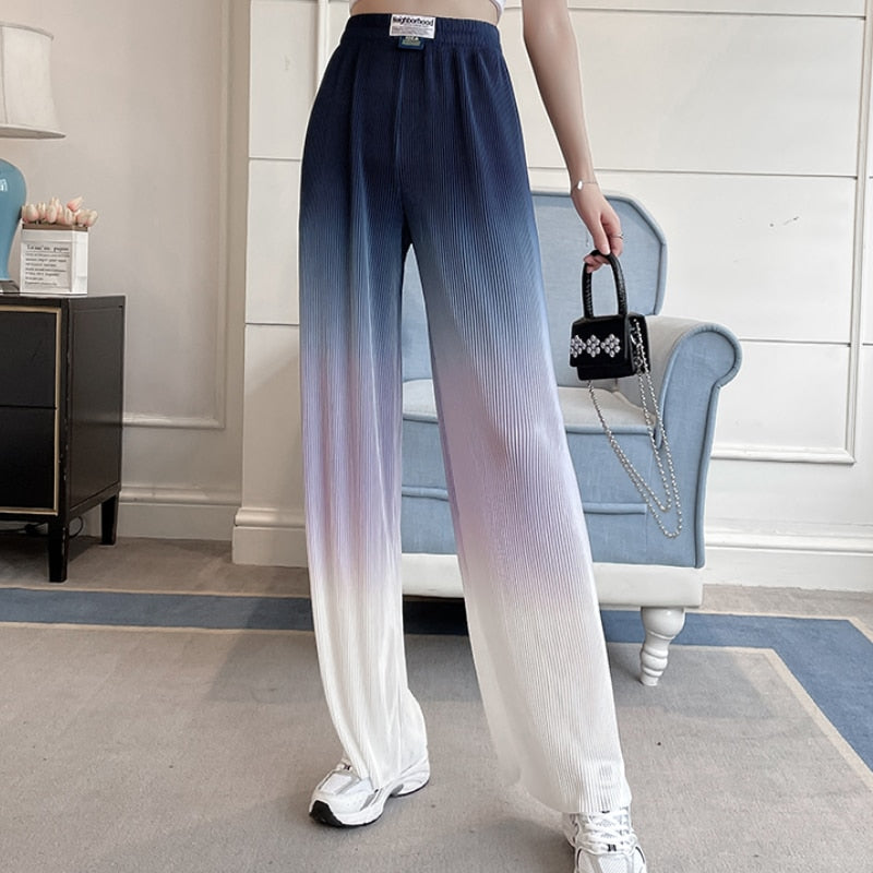 Gradient Color Wide Leg Pants