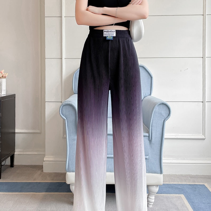 Gradient Color Wide Leg Pants