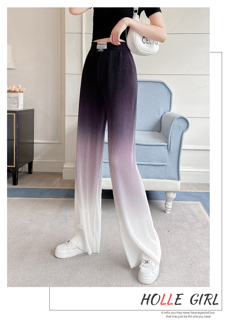 Gradient Color Wide Leg Pants