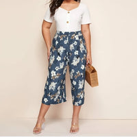 Mid-Length Floral Pants